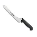 Swiss Arms Swiss Army Brands VIC-40550 2019 9 in. Victorinox Kitchen Fibrox Pro Black Chefs Serrated; Offset Blade with Handle VIC-40550